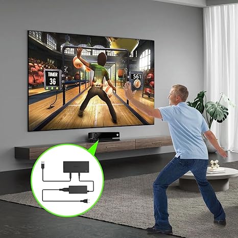 TNP Kinect Adapter for Xbox One S/X & Windows PC - Easy to Use, USB 3.0, Includes Power Adapter, AC Power Cable & USB 3.0 Cable