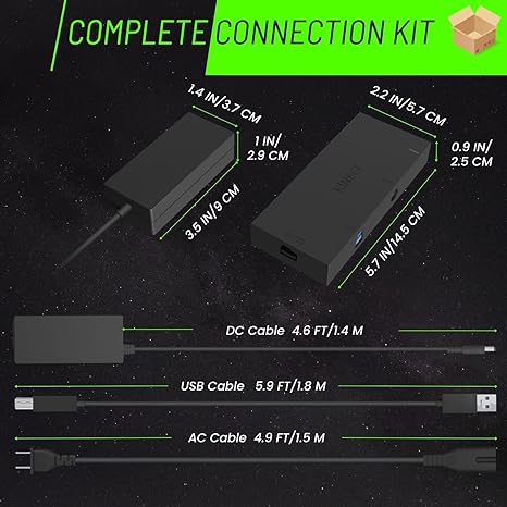 TNP Kinect Adapter for Xbox One S/X & Windows PC - Easy to Use, USB 3.0, Includes Power Adapter, AC Power Cable & USB 3.0 Cable