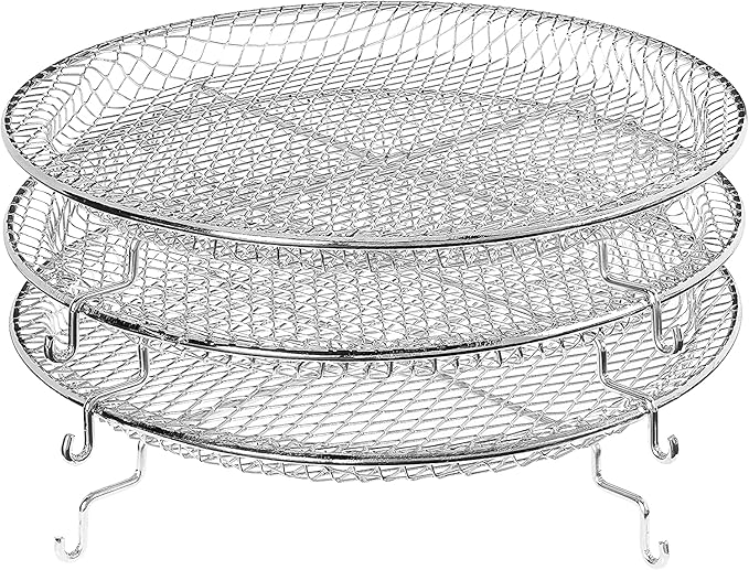 GoWISE USA 7-Quart Air Fryer & Dehydrator - with Ergonomic Touchscreen Display with Stackable Dehydrating Racks with Preheat & Broil Functions + 100 Recipes (Black/Stainless Steel)