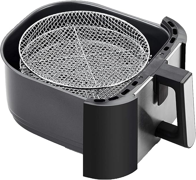 GoWISE USA 7-Quart Air Fryer & Dehydrator - with Ergonomic Touchscreen Display with Stackable Dehydrating Racks with Preheat & Broil Functions + 100 Recipes (Black/Stainless Steel)